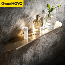 Golden bathroom rack 304 stainless steel Nordic toilet wash table mirror front single layer cosmetics storage rack