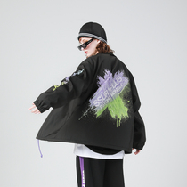 PCMY Coach jacket ins Chains Chains Men and women Mistress Brushes Lacquered Gradient Winter Plus Cotton Coats