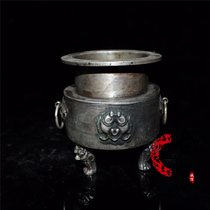 Antique antique white copper silver plated year after year more than Pisces two ears three-legged Aroma Burner home decoration decoration gifts