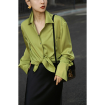 Mogas street style luxury DU home custom acetic acid capable JI simple loose long-sleeved shirt female design sense niche