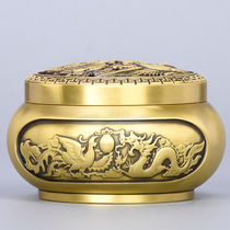 Pure copper incense burner indoor household ornaments creative tray sandalwood smoker purification air tea ceremony accessories for Buddha Fenglong