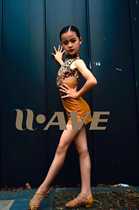 PICO dance suit WAVE new childrens Latin dance suit BAO WEN advanced black