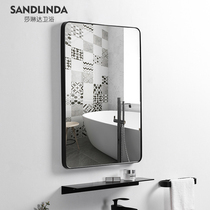 Toilet bathroom mirror hanging wall non-perforated cosmetic mirror with shelf wall hanging toilet bathroom bathroom mirror