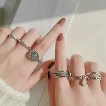 Thai silver ring retro silver ring female sterling silver ring female fashion sexual cold wind index finger ring female ins tide
