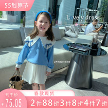 Foam home Custom childrens clothing 2022 new childrens college wind suit girl foreign air skirt baby Korean version spring dress