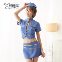 Spice Inner Clothing Sexy Fire Hot Uniform Flight Attendant Temptation Teasing Triple-point Passion Suit Small Chest Pivot Woman