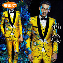 Mens Western-style Suit Shadow Building Themed Photo Gown New Photo Exhibition Attire Costumes Fit in a suit