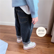 Tong Tong mom boy cotton Japanese jeans Male baby Korean loose pants Childrens jeans spring and autumn