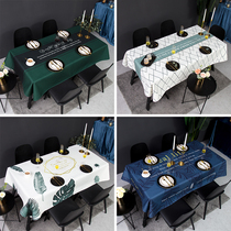 Simple American rectangular waterproof tablecloth Living room coffee table Desk cover cloth thickened cotton linen art