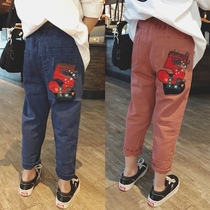 Clearance does not return 7237 boys casual jeans new children tricolor trousers children Korean version
