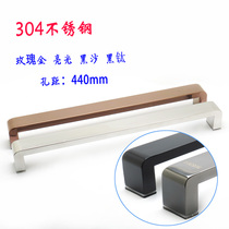 304 stainless steel shower room handle bright light rose gold bathroom flat square tube glass armrest handle hardware fit