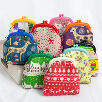 New hand practice 8 5cm resin mouth gold diy material bag Christmas wind one piece zero wallet handmade fabric 20 #