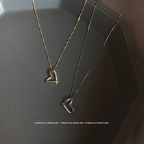 Detachable whole body 925 sterling silver three-dimensional hollow diamond-set love necklace Clavicle chain adjustable wild