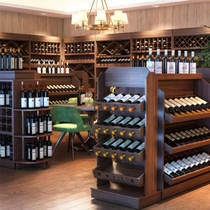 Wine cabinet display bevel rack Wine display cabinet Winery high and low display cabinet Commercial combination shelf