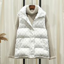 Down Cotton Waistcoat Lady Outside Wearing 2021 New autumn and winter Korean version Loose Vest Jacket 100 Lapped Waistcoat Outside
