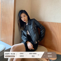 MSBEAST imported sheepskin leather leather jacket 2021 new womens short coat autumn and winter lapel leather jacket