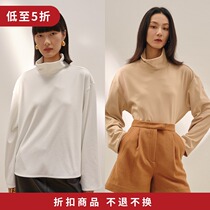 MADEINAM2020 autumn winter lock wineware Double face brushed hair G soft and lazy 100 lap high collar blouse bright white alpaca