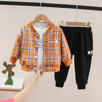 2021 boys Spring and Autumn new three-piece Childrens set baby handsome boy Spring childrens clothing 1 2-3-4 years old