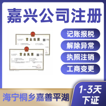 Jiaxing Haining Tongxiang Pinghu Jiashan Company Register Individual Industrial and Commercial Business License Change Cancellation Agent Bookkeeping