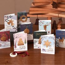 New Christmas greeting cards Korea creative upscale hot gold sticker diy business thanksgiving thanks blessings card paper