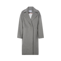 SUNCOO gray cool style felt texture ladies long coat