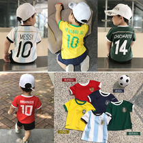 Sensibility Chenchen mom and baby childrens clothing Male baby summer clothes 2020 World Cup football clothes Childrens short-sleeved t-shirt