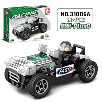 Compatible with Lego building blocks small particles racing car model childrens intelligence assembly toy boys 4-10 years old