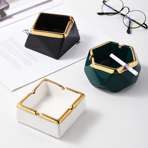 Ashtray Home living room European luxury high-end personality creative trend Anti-fly ash with cover office ashtray