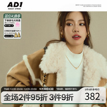 ANDYET AD1 22 AW original splicing wool top design sense cotton clothing winter large fur collar warm coat women