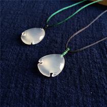 Natural chalcedony flounder pendant womens literary guardian love fish necklace pendant single price