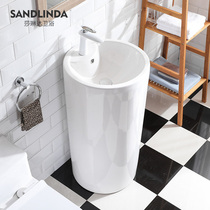 Cylindrical simple column washbasin basin Basin Integrated floor-to-ceiling toilet balcony wash basin