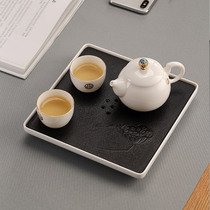 Melamine stone tea tray Tea table Household ceramic water storage dry brewing table Simple Kung Fu tea set dry brewing tray rectangular tray
