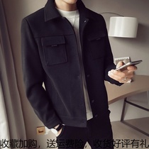 Spring and autumn 2020 new mens windbreaker tide casual air woolen coat mens short woolen coat youth jacket
