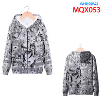 Cartoon perimeter Ahey Yan sports Leisure Lianhood Zipper Acrosico Digital Printed Jacket to Customize Direct Sale