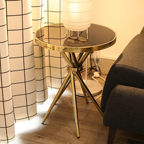 Light luxury mini small coffee table Tempered glass edge a few balconies Net red creative round living room Sofa corner a few tables