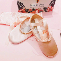 Satin dance shoes Strappy baby Ballet shoes Pink Children Vintage Sweet Silk Princess dance shoes for girls