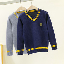 Children long sleeve sweater V collar 2021 new autumn and winter clothing Primary school children knitted undershirt girl boy woolen sweater