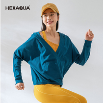Yoga coat spring and autumn women loose hooded 2021 New Sports running top fitness blouse long sleeve yoga suit