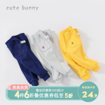 Baby autumn clothing 1-3-5 years old Little boy casual pants foreign air baby pure cotton pants male pant pants open gear