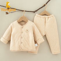 Tongtai colored cotton men and women baby thick cotton padded clothes set baby cotton clothes winter pure cotton warm autumn and winter clothes