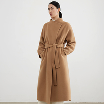 100% wool double-faced woman coat woman new camel-colored high-level bathrobe in the winter of 2022