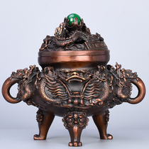 Pure copper incense burner tea ceremony accessories for Buddha creative Tower sandalwood smoker household Kowloon indoor air purification