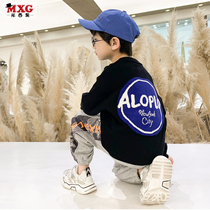 2021 new round neck children's sweater spring autumn trendy korean style big boy bottoming shirt thin top