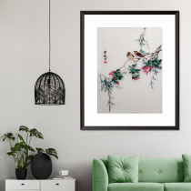 Ingenuity Su embroidery Yan Bolong flowers and birds Home decoration hanging painting embroidery silk