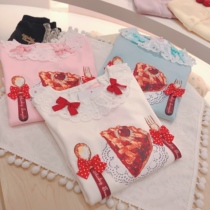 2103-006 Cake Bingqilin Printed Long Sleeve Bating Top