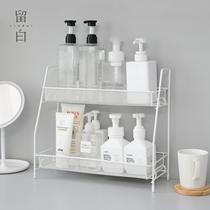 White ins desktop cosmetics storage rack wrought iron multi-layer College student skin care products storage rack dormitory storage rack