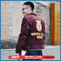 Dip sauce couple ffa American Agricultural Association jacket red corduroy jacket embroidery jacket Ami Kashi