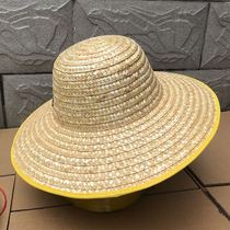 Straw hat mens sun protection site old-fashioned summer cap childrens farmers work in rural areas