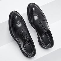 European big-name leather shoes mens Bullock British style casual business formal leather breathable wedding suit shoes