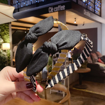 Head Cave pressure hairpin hair band female wash face bow simple hair bundle Net red headdress Joker fresh headband Korea